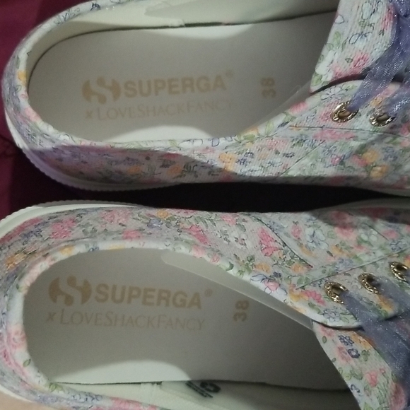 💕LOVESHACKFANCY x SUPERGA💕 Classic Sneaker ~ Lavender Blooms Floral US 7.5 NWT - Picture 14 of 16